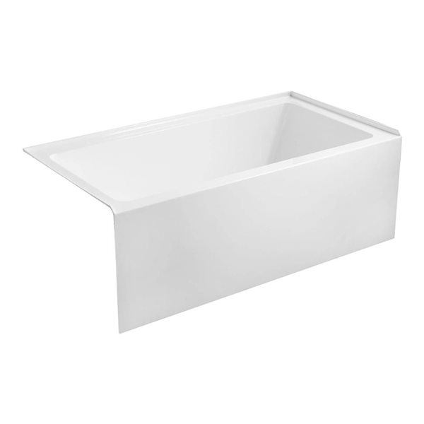 Rainlex Built-In Drop-In Bathtub with Integrated Panel Stainless Steel Support Legs 60-in