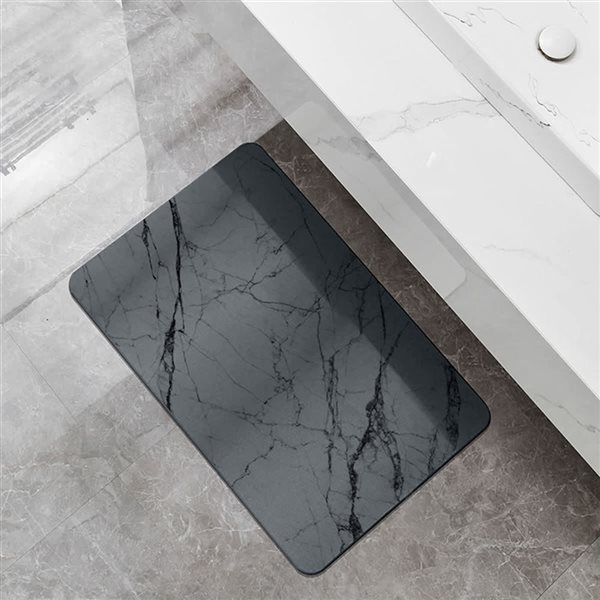 Rainlex Bathroom Mat 24-in Quick-Dry Super Absorbent Non-Slip Diatomaceous Earth - Hard Stone