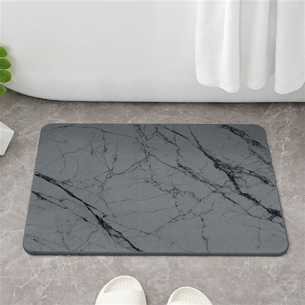 Rainlex Bathroom Mat 24-in Quick-Dry Super Absorbent Non-Slip Diatomaceous Earth - Hard Stone