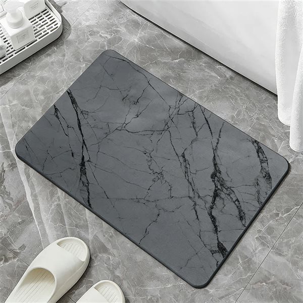 Rainlex Bathroom Mat 24-in Quick-Dry Super Absorbent Non-Slip Diatomaceous Earth - Hard Stone