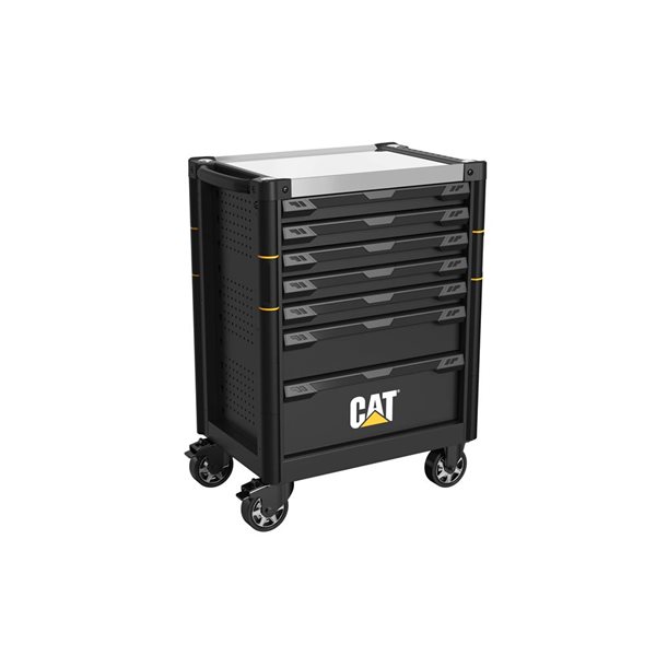 CAT 7-Drawer Roller Cabinet with tools included (167 PCS Tools) - Black ...