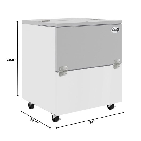 Koolmore Commercial Milk Cooler 34-in - Stainless Steel & White