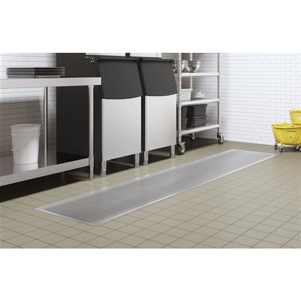Koolmore Floor Trough Drain with Subway-Style Grating & Removable Drain Basket 24 x 120-in - Stainless Steel