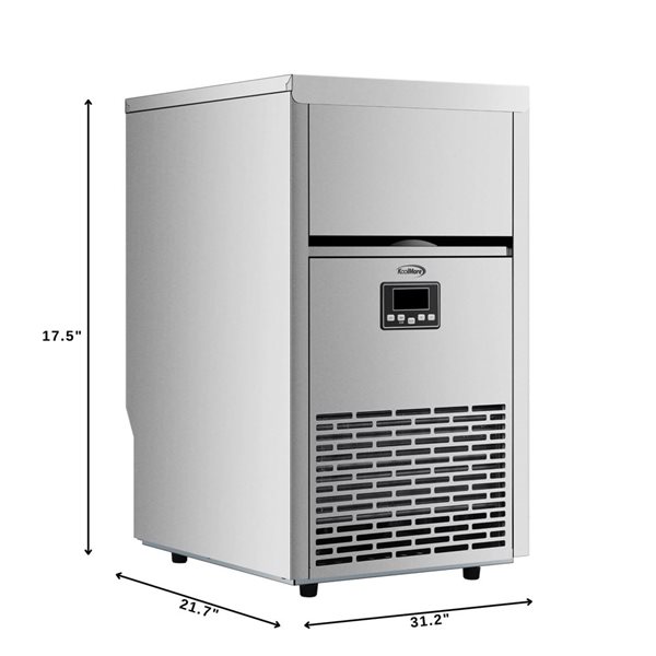 Koolmore Crescent Ice Maker 18‑in with 30 lb Storage - Stainless Steel