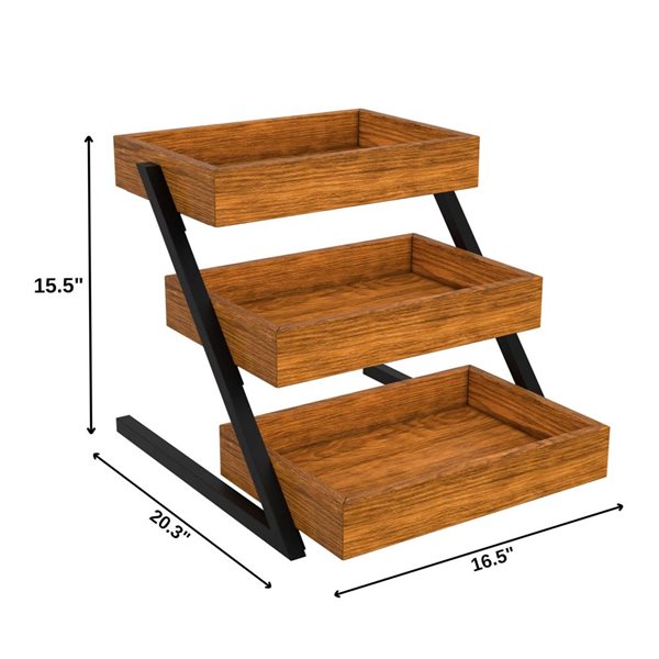 Koolmore 3-Tier Wooden Staircase Display Case 16.5-in