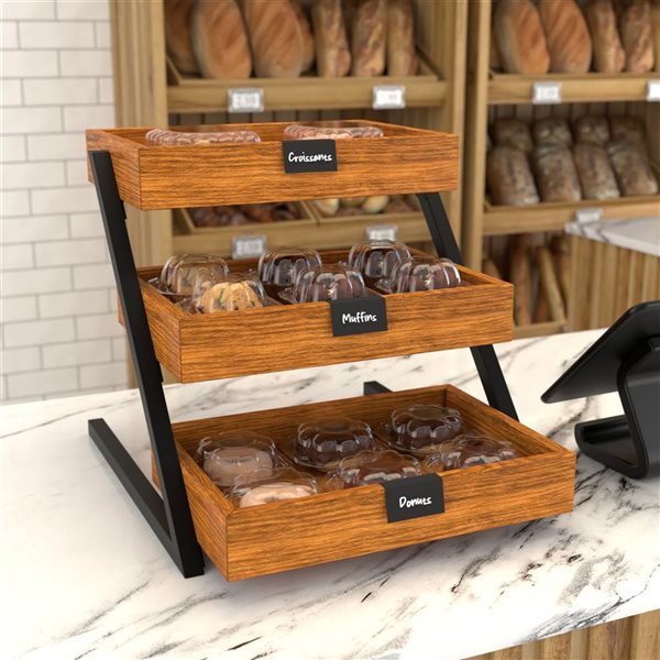 Koolmore 3-Tier Wooden Staircase Display Case 16.5-in