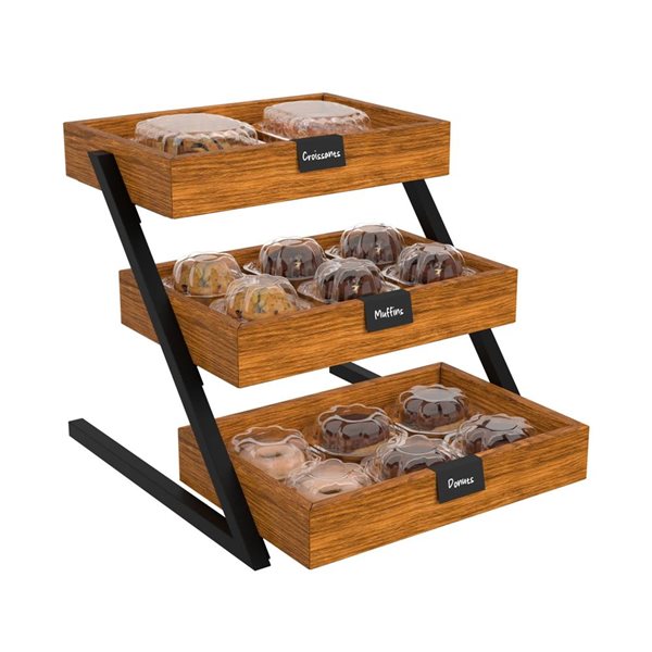 Koolmore 3-Tier Wooden Staircase Display Case 16.5-in