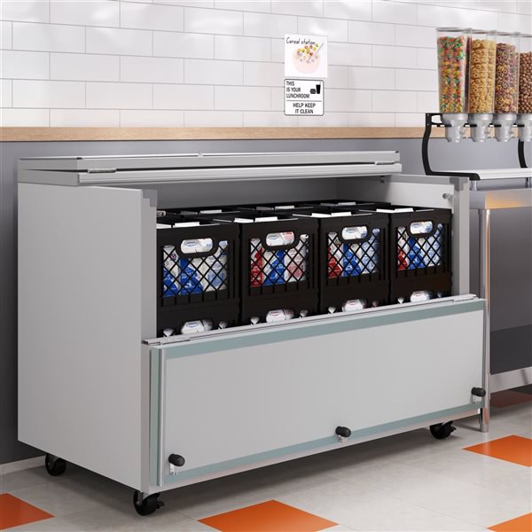 Koolmore Commercial Milk Cooler 58-in - Stainless Steel & White
