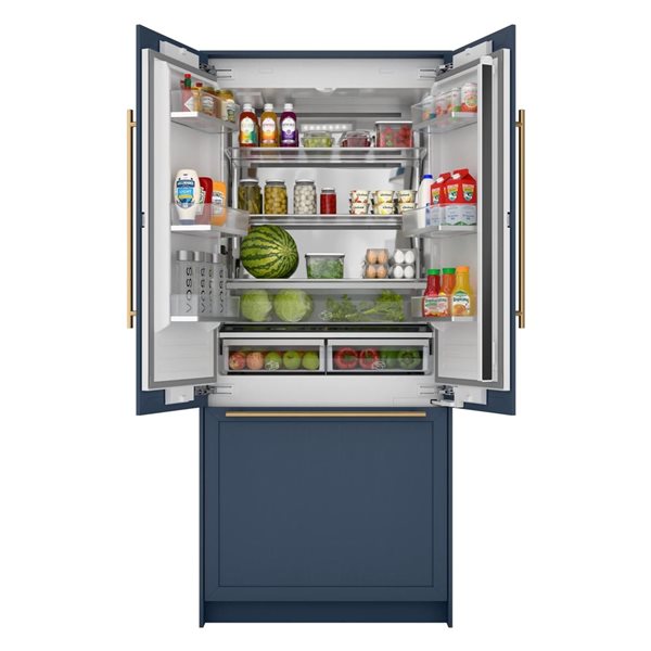 KoolMore Reserve Panel Ready French Door Refrigerator with Ice Maker and Water Dispenser 36-in 19.6-ft³