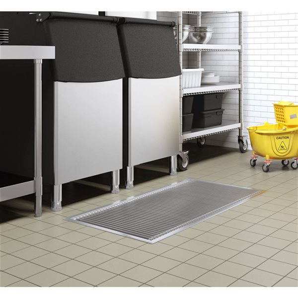 Koolmore Floor Trough Drain with Subway-Style Grating & Removable Drain Basket 24 x 84-in - Stainless Steel
