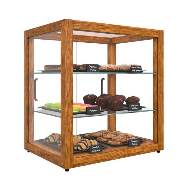 Koolmore 3-Tier Square Wooden Bakery Display Case 20-in
