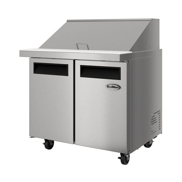 Koolmore Commercial Refrigerated Mega Salad and Sandwich Prep Table  2-Door 36-in