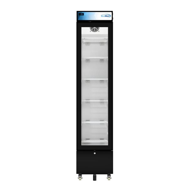 Koolmore Slim Commercial Merchandiser Freezer, 17-in, 6.5-ft³, Manual Defrost - Black
