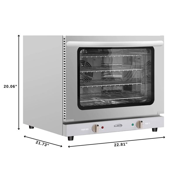 Koolmore Countertop Convection Oven 23-in 2800W  2.3-ft³ - Stainless-Steel
