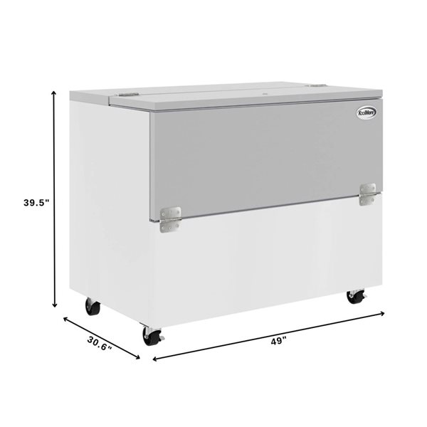 Koolmore Commercial Milk Cooler 49-in - Stainless Steel & White