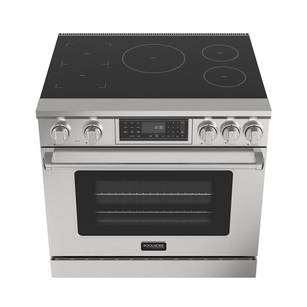 Koolmore Professional Induction Oven Range 36-in 6-ft³ with Glass Ceramic Cooktop & Convection Oven