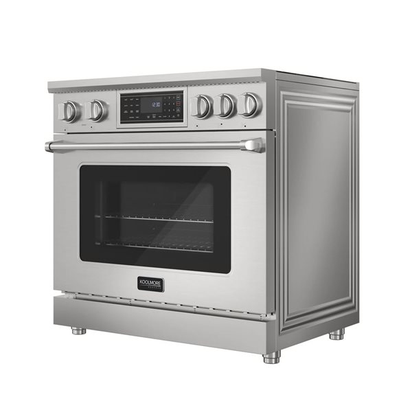 Koolmore Professional Induction Oven Range 36-in 6-ft³ with Glass Ceramic Cooktop & Convection Oven