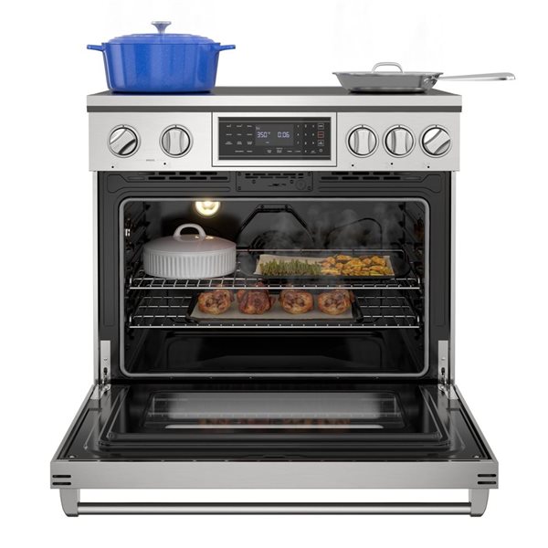 Koolmore Professional Induction Oven Range 36-in 6-ft³ with Glass Ceramic Cooktop & Convection Oven