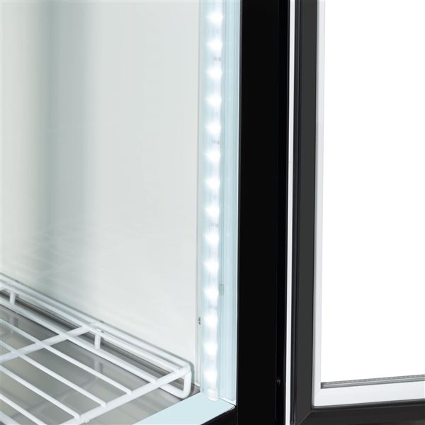 Koolmore Commercial Ice Merchandiser Freezer with Two Glass Doors, 53-in, 42-ft³ - Black