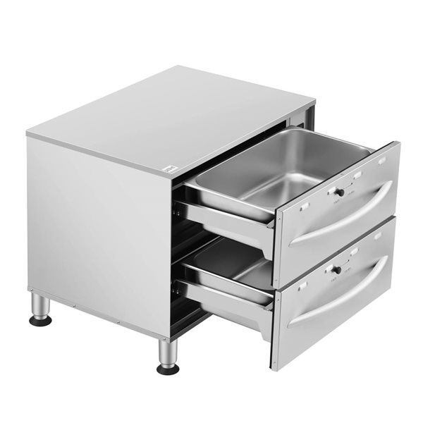Koolmore Free-Standing Warming Drawer Two-Drawer - Stainless Steel