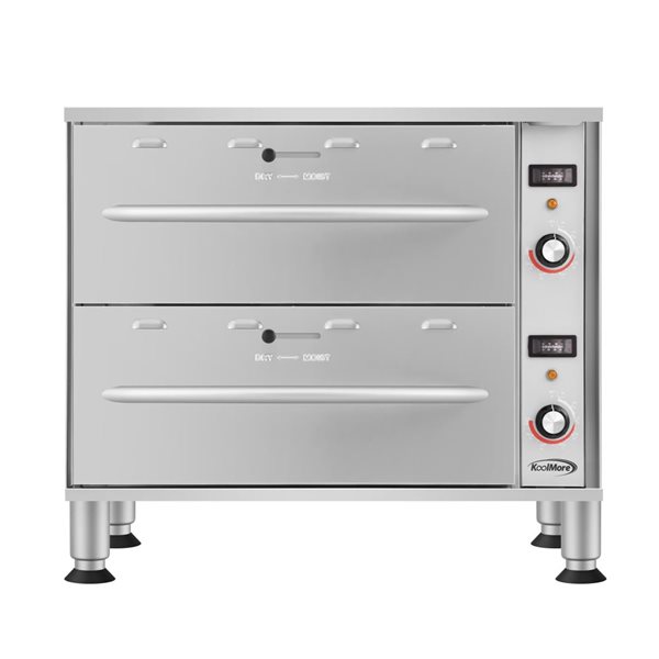 Koolmore Free-Standing Warming Drawer Two-Drawer - Stainless Steel