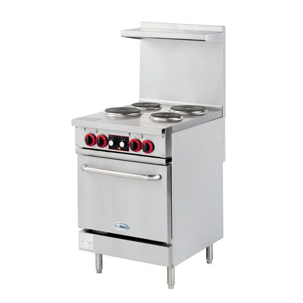 Koolmore Commercial Electric Range, 24‑in, 4 Burners with Standard Oven ...