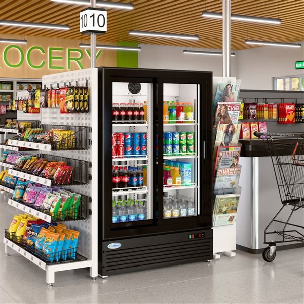 Koolmore Low-Height Retail Display Merchandiser Refrigerator 35-in - Black
