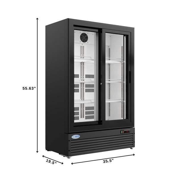 Koolmore Low-Height Retail Display Merchandiser Refrigerator 35-in - Black