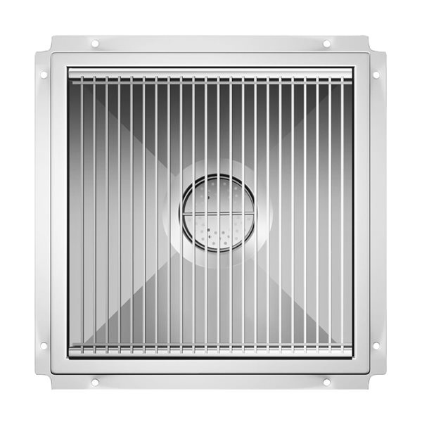 Koolmore Floor Trough Drain with Subway-Style Grating & Removable Drain Basket 24 x 24-in - Stainless Steel