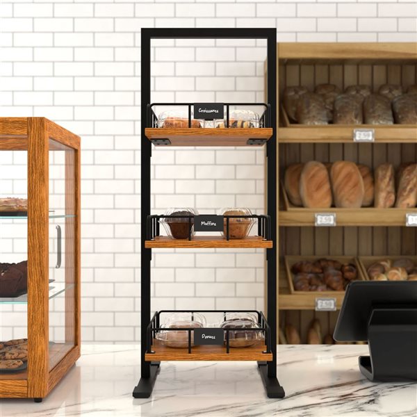 Koolmore 3-Tier Wooden Bakery Display Case 12-in