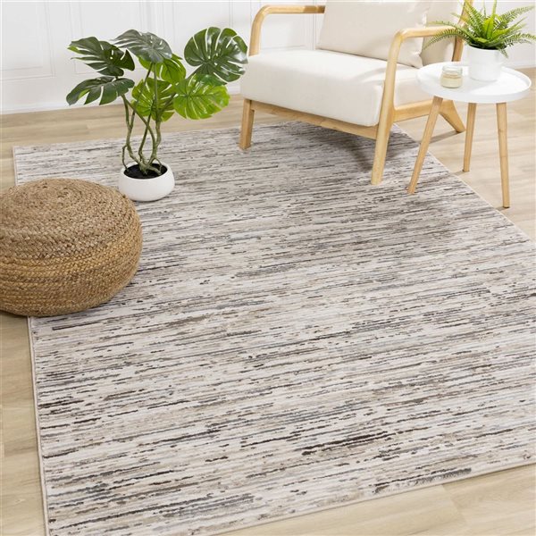 Rug Branch Sylvaris Area Rug Striped Contemporary 8 x 11-ft Cream