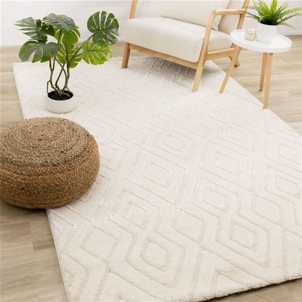 Rug Branch Tortuga Area Rug Contemporary Mosaic 5 x 8-ft - Cream