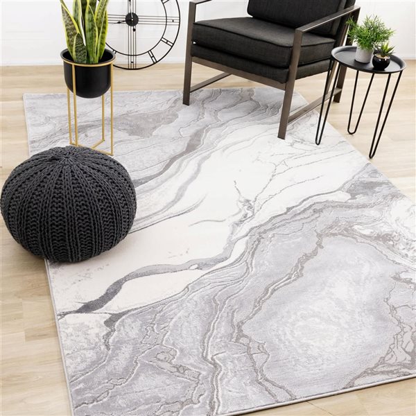 Rug Branch Zephyr Area Rug Organic Contemporary 7 x 10-ft - Grey