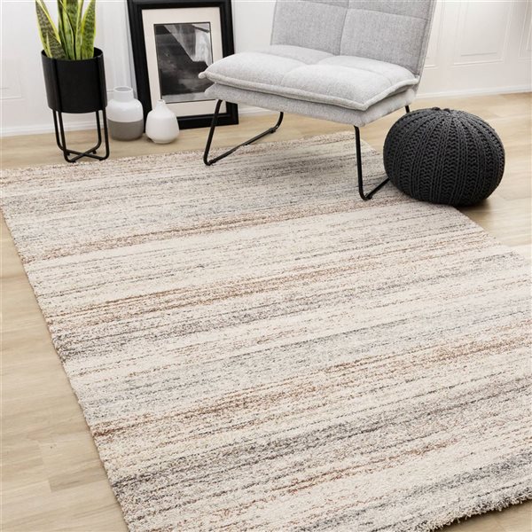 Rug Branch Botaniq Area Rug Distressed Modern 8 x 11-ft - White
