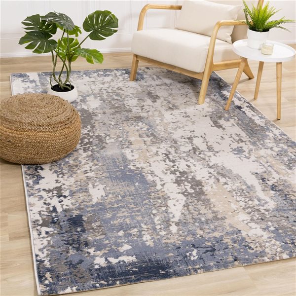 Rug Branch Sylvaris Area Rug Organic Modern 7 x 10-ft - Blue