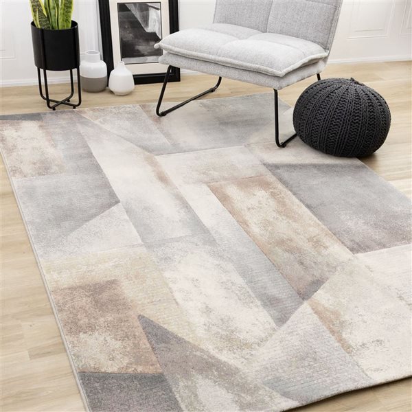 Rug Branch Aethera Area Rug Distressed Contemporary 8 x 11-ft - Grey