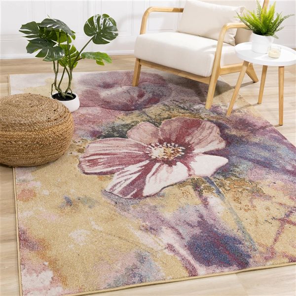 Rug Branch Islae Area Rug Botanical Comtemporary 8 x 11-ft - Yellow