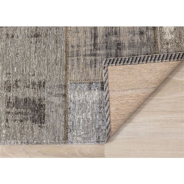 Rug Branch Lirien Area Rug Patchwork Contemporary 8 x 11-ft - Grey