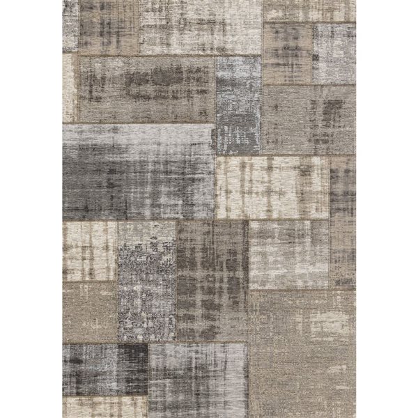 Rug Branch Lirien Area Rug Patchwork Contemporary 8 x 11-ft - Grey