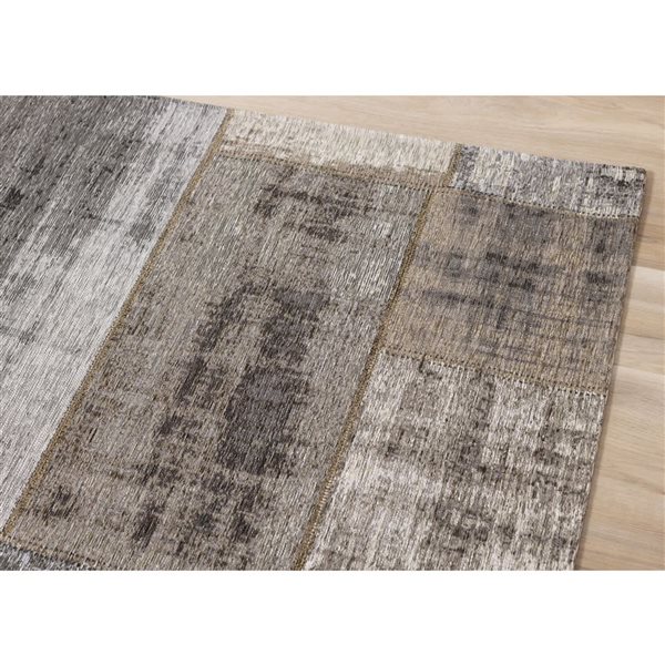 Rug Branch Lirien Area Rug Patchwork Contemporary 8 x 11-ft - Grey