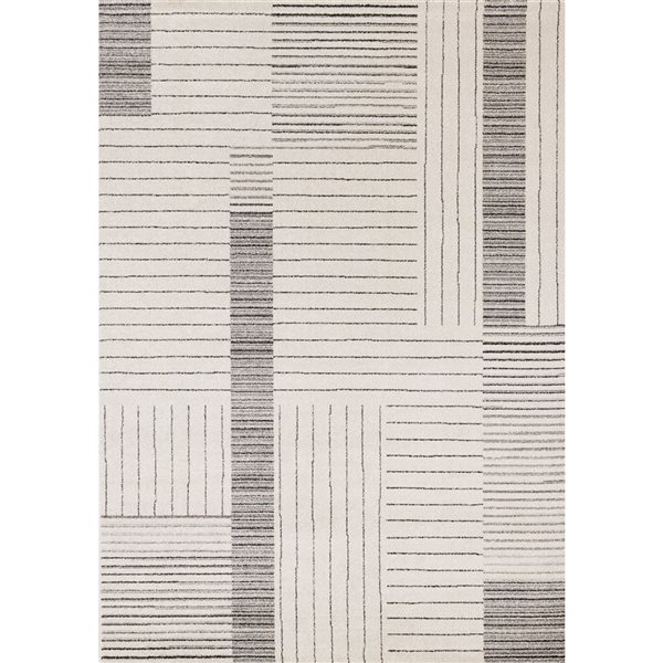 Front Facing Rug Rug Branch Sereni Area Rug Striped Modern 5 x 8-ft - White | RONA