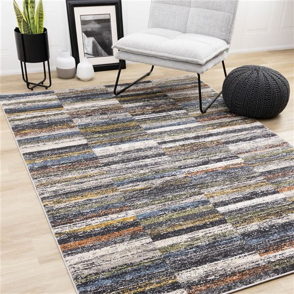 Rug Branch Velora Area Rug Distressed Contemporary 8 x 11-ft - Grey