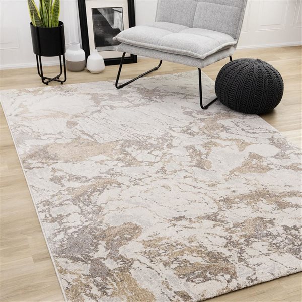 Rug Branch Sereni Area Rug Distressed Modern 8 x 11-ft - White
