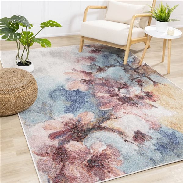 Rug Branch Solenne Area Rug Botanical Modern 7 x 10-ft - Blue