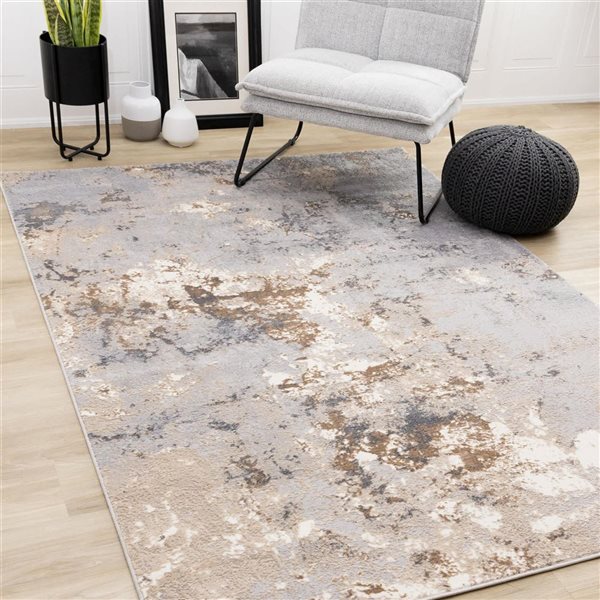 Rug Branch Zephyr Area Rug Distressed Contemporary 8 x 11-ft - Taupe