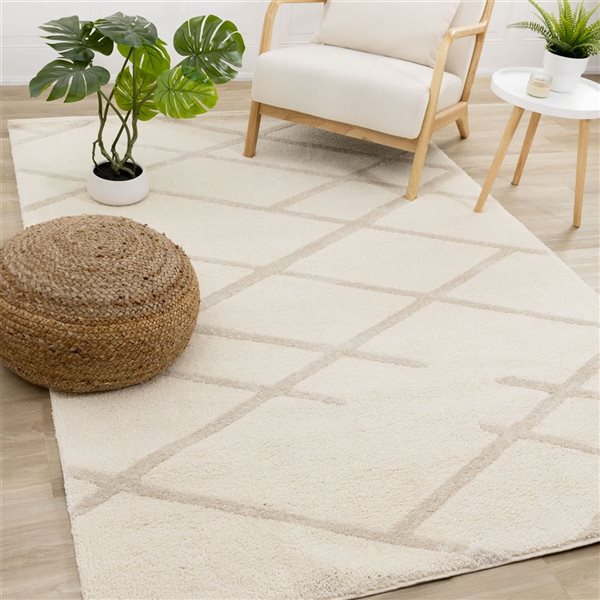 Rug Branch Tortuga Area Rug Solid Contemporary 5 x 8-ft - Cream