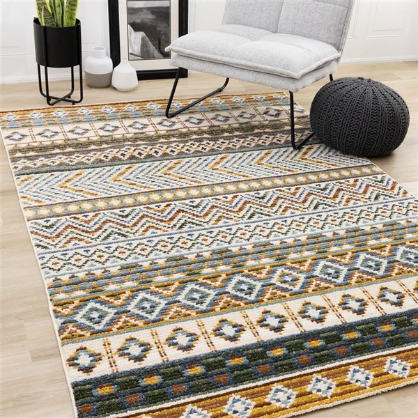 Rug Branch Solvyn Area Rug Southwestern Modern 8 x 11-ft - Cream