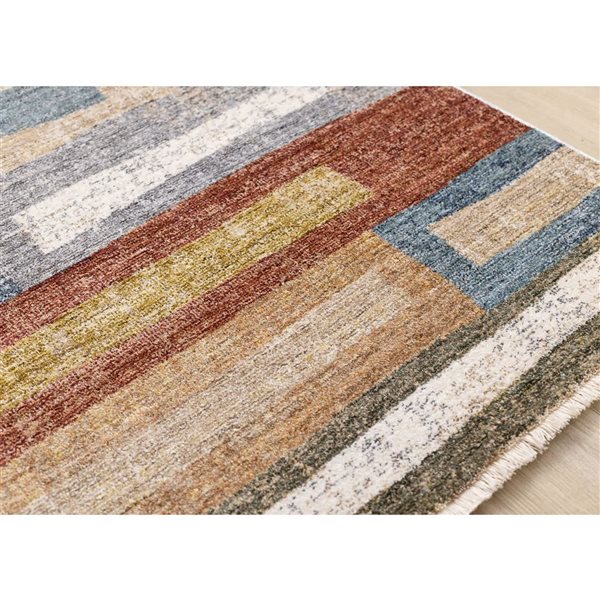 Rug Branch Ceyra Area Rug Contemporary Distressed 8 x 10-ft - Orange