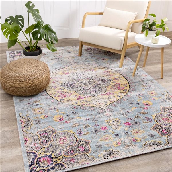 Rug Branch Callaya Area Rug Distressed Contemporary 8 x 11-ft - Blue
