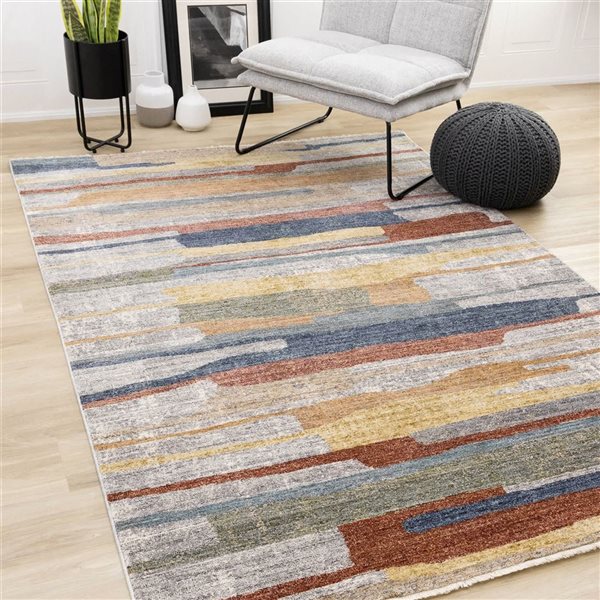 Rug Branch Ceyra Area Rug Organic Modern 8 x 10-ft Grey